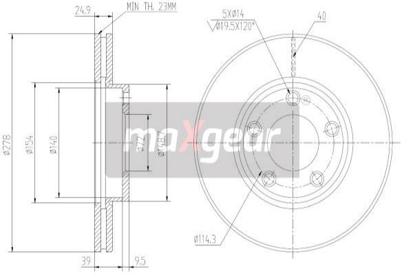 Jarrulevy MAXGEAR 19-1012