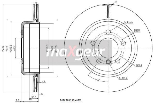 Jarrulevy MAXGEAR 19-2783