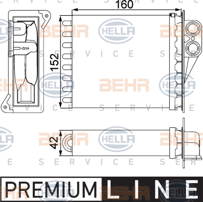 Heat Exchanger, interior heating HELLA 8FH 351 313-591
