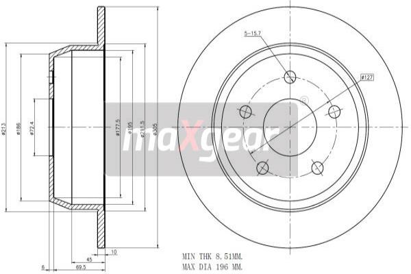 Jarrulevy MAXGEAR 19-2544