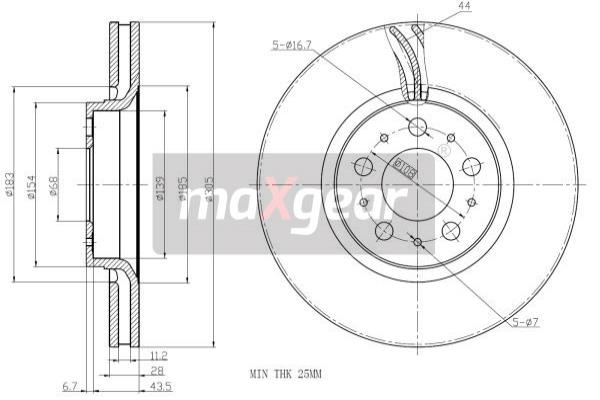 Jarrulevy MAXGEAR 19-1006