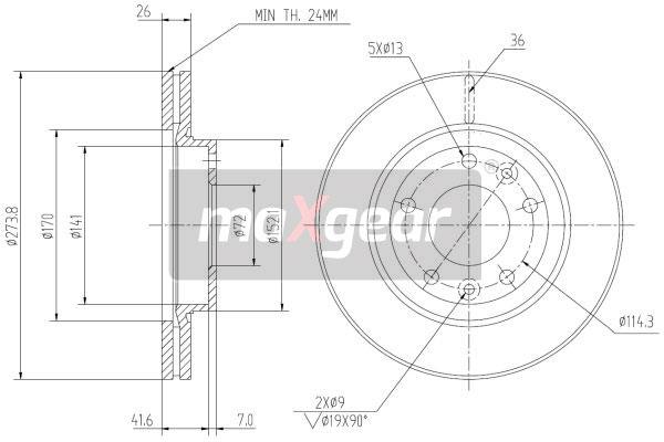 Jarrulevy MAXGEAR 19-2756