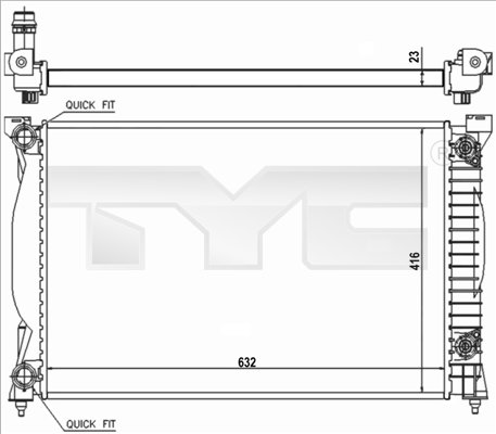 Jäähdytin,moottorin jäähdytys TYC 702-0014-R