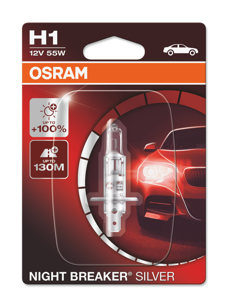 Halogeeni poltin OSRAM NIGHT BREAKER SILVER 12V H1 55W