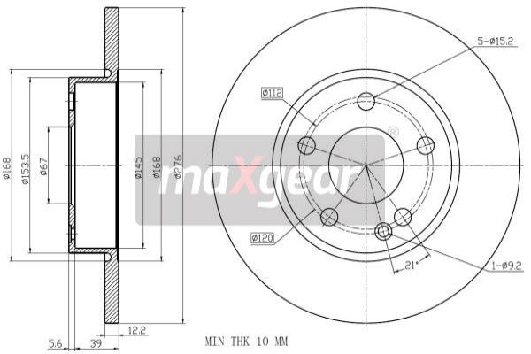 Jarrulevy MAXGEAR 19-1224