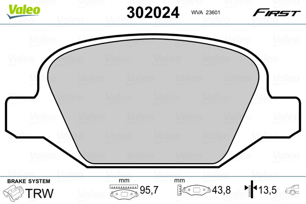Jarrupalasarja, levyjarru VALEO 302024