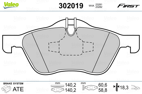 Jarrupalasarja, levyjarru VALEO 302019