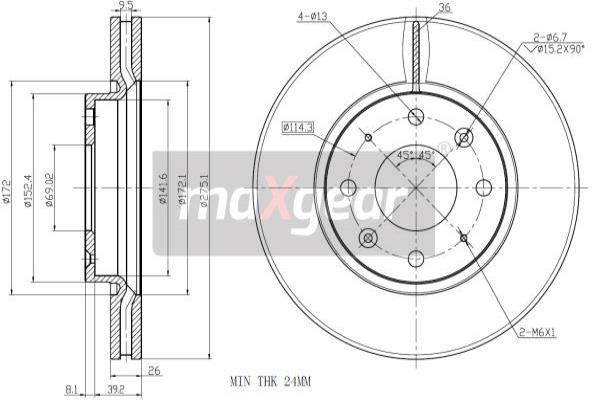 Jarrulevy MAXGEAR 19-2475