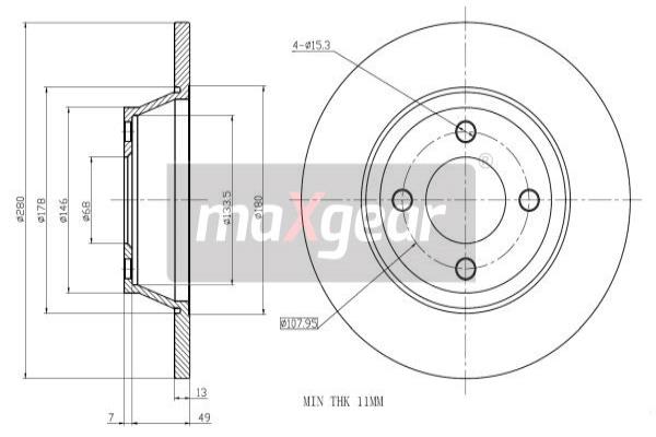 Jarrulevy MAXGEAR 19-0782