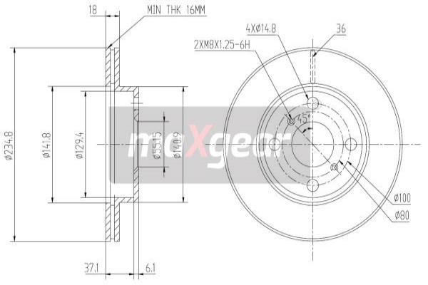 Jarrulevy MAXGEAR 19-0751