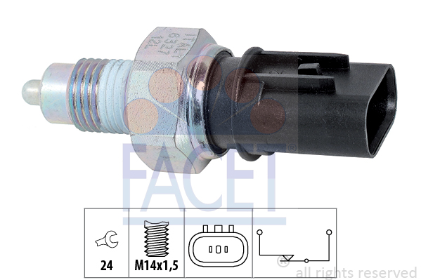 Kytkin, peruutusvalo FACET 7.6327