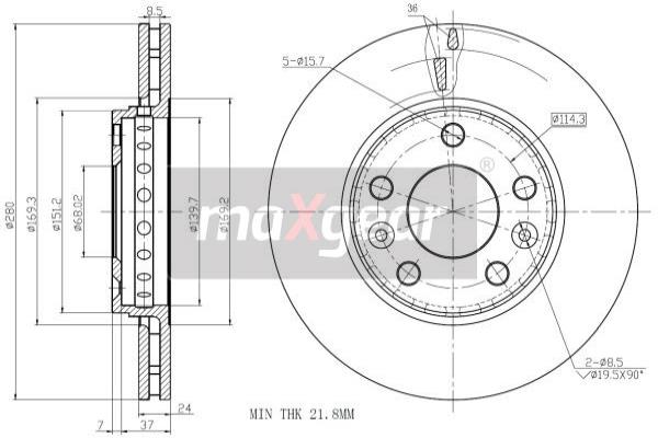 Jarrulevy MAXGEAR 19-1285