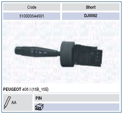 Kytkin, ohjausakseli MAGNETI MARELLI 510033544501