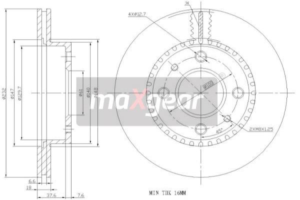 Jarrulevy MAXGEAR 19-0950
