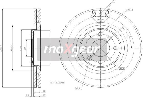 Jarrulevy MAXGEAR 19-1875MAX