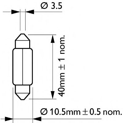 Polttimo, rekisterikilvenvalo PHILIPS 13864CP