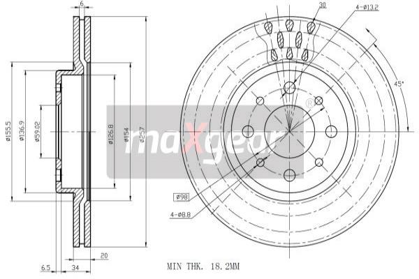 Jarrulevy MAXGEAR 19-0703