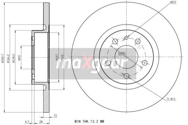 Jarrulevy MAXGEAR 19-0991