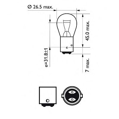 Polttimo, jarru-/takavalo PHILIPS 12594CP