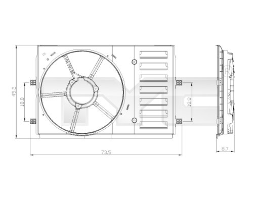 Pidike, jäähdytystuuletin TYC 837-0035-1