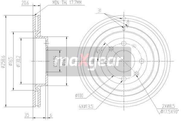 Jarrulevy MAXGEAR 19-0796MAX