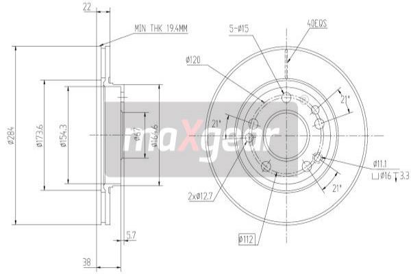 Jarrulevy MAXGEAR 19-0720