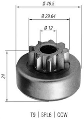 Hammaspyörä, käynnistys MAGNETI MARELLI 940113020238