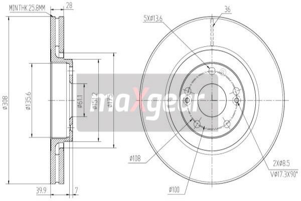 Jarrulevy MAXGEAR 19-2503