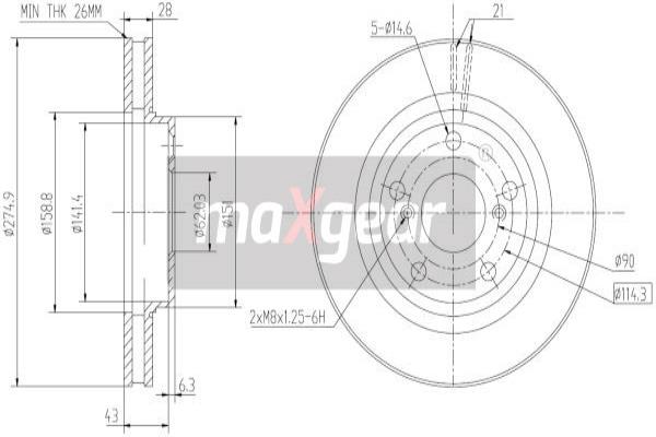 Jarrulevy MAXGEAR 19-2562