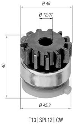 Hammaspyörä, käynnistys MAGNETI MARELLI 940113020294