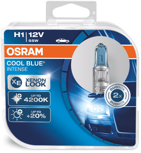 Halogeeni poltin OSRAM COOL BLUE INTENSE 12V H1 55W 2X