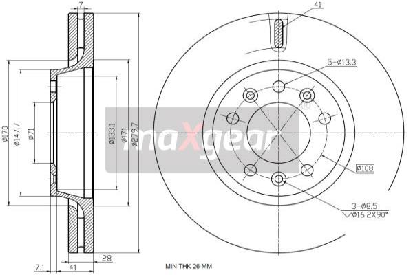Jarrulevy MAXGEAR 19-2490
