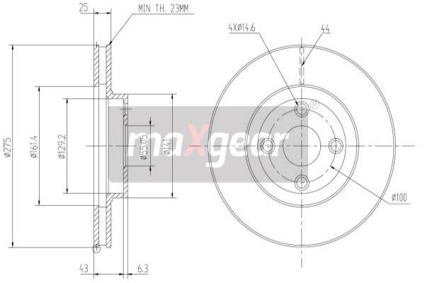 Jarrulevy MAXGEAR 19-0966