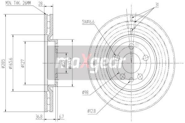 Jarrulevy MAXGEAR 19-1291