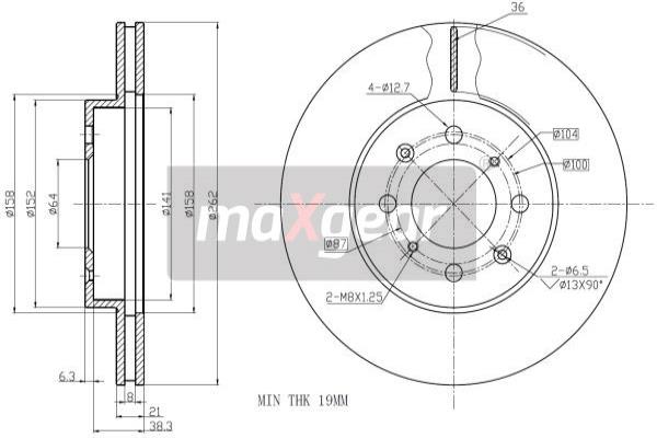 Jarrulevy MAXGEAR 19-0712
