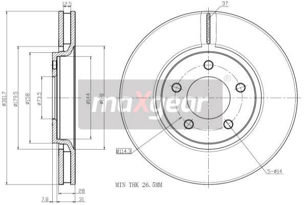 Jarrulevy MAXGEAR 19-1054MAX