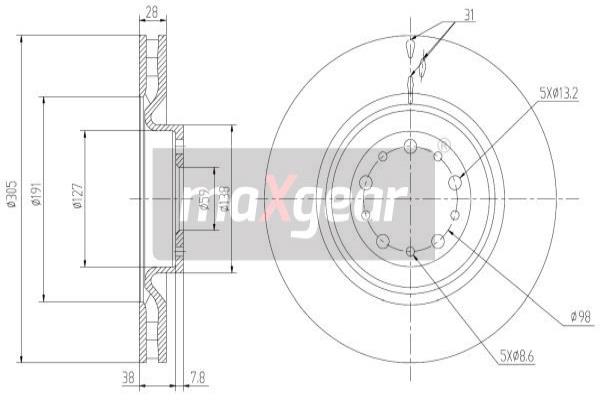 Jarrulevy MAXGEAR 19-2205MAX