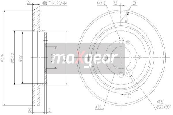 Jarrulevy MAXGEAR 19-2564MAX
