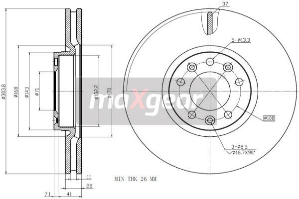 Jarrulevy MAXGEAR 19-2749MAX