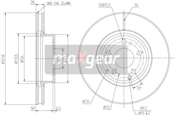 Jarrulevy MAXGEAR 19-1261