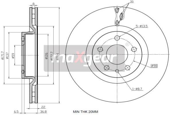 Jarrulevy MAXGEAR 19-3236