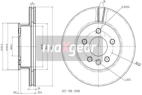 Jarrulevy MAXGEAR 19-0996