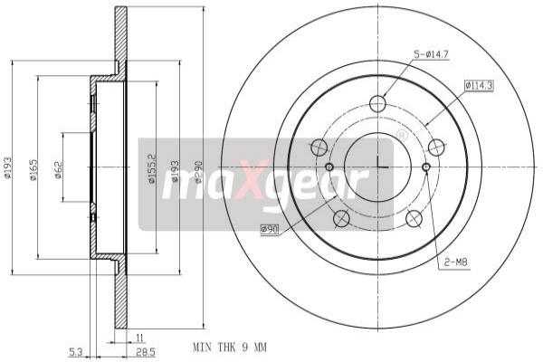 Jarrulevy MAXGEAR 19-1870MAX