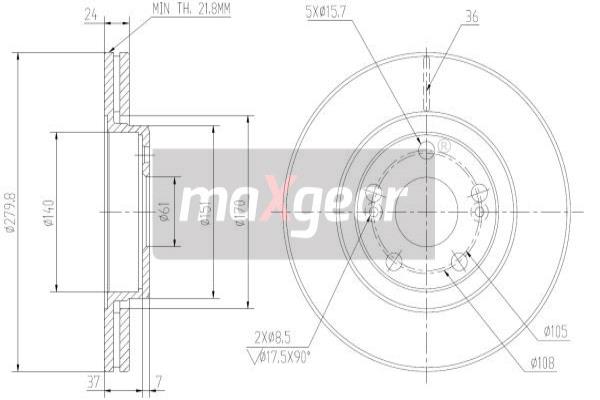 Jarrulevy MAXGEAR 19-1008