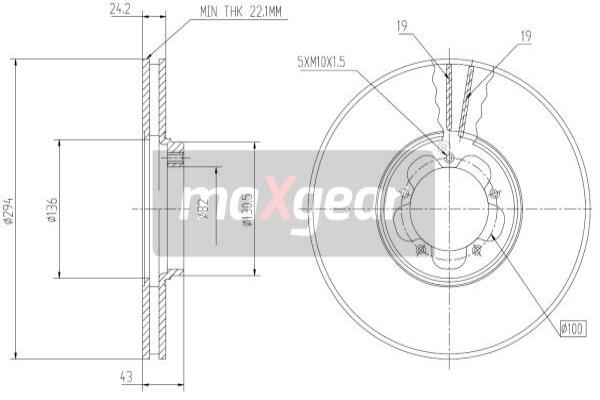 Jarrulevy MAXGEAR 19-0841