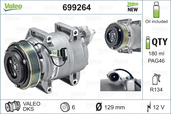 Kompressori, ilmastointilaite VALEO 699264