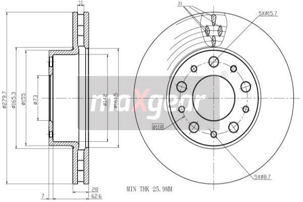 Jarrulevy MAXGEAR 19-1334