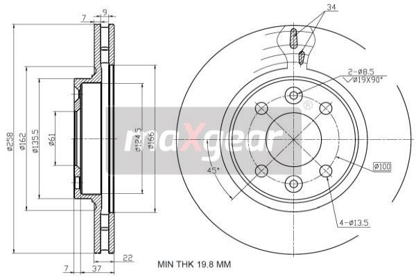 Jarrulevy MAXGEAR 19-2729