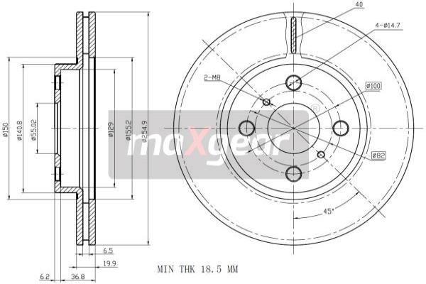Jarrulevy MAXGEAR 19-0970