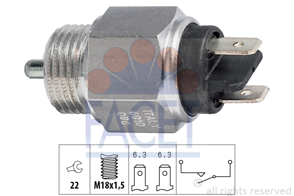 Kytkin, peruutusvalo FACET 7.6010